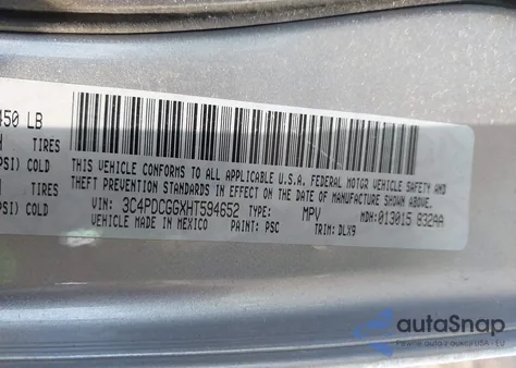 2017 Dodge Journey Crossroad Plus z USA, uszkodzony, nr VIN 3C4PDCGGXHT594652